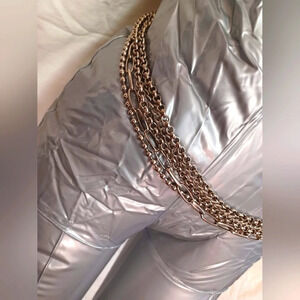 Vintage Multi Layer Silver Metal Chain Belly Waist Belt